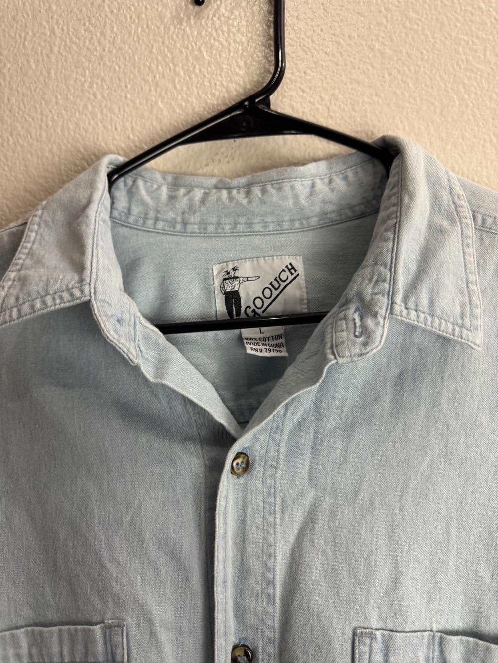 Goouch Denim Button Up Shirt Vintage Size Large - Picture 4 of 8